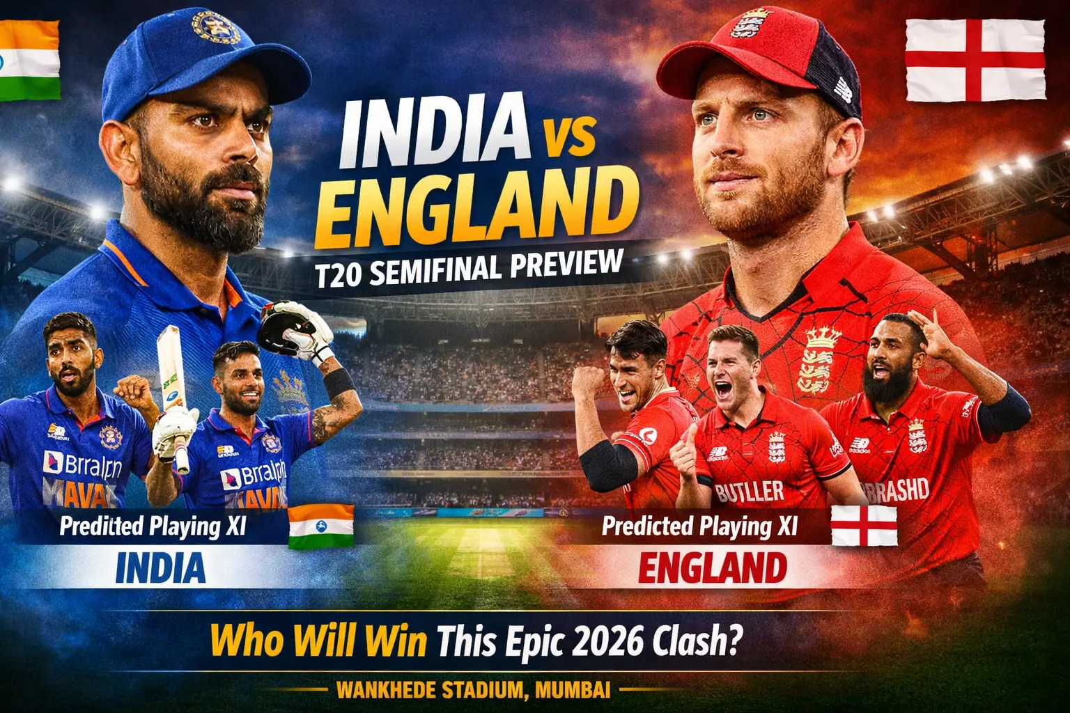 Ind vs Eng Semifinal Preview: Predicted 11, Winner and More